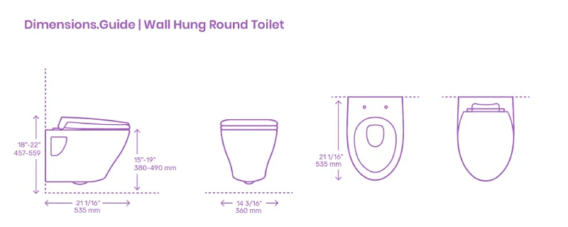 ابعاد کاسه توالت فرنگی وال هنگ